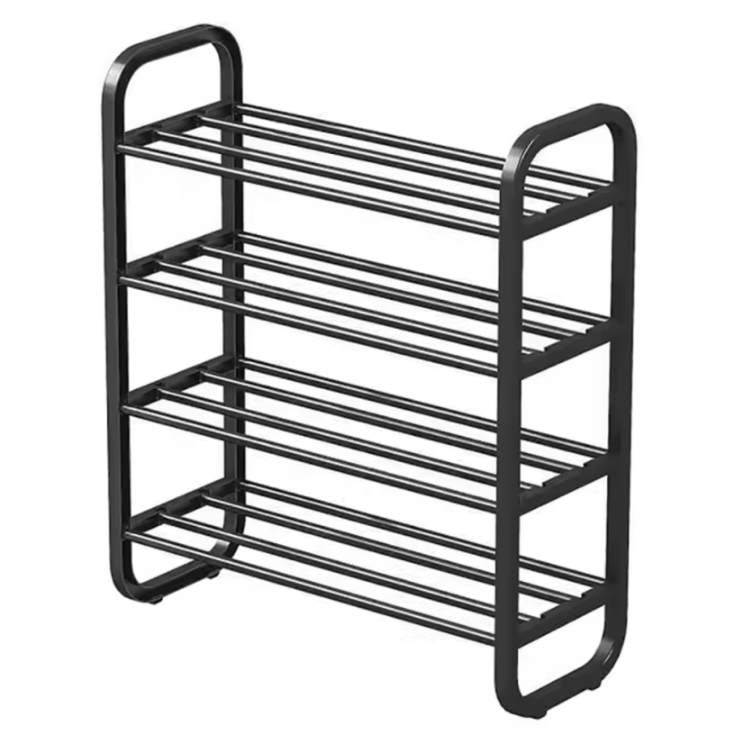 Schuhschrank, 4-fach, schwarz, FERRUM (akce)