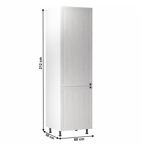 Schrank für Einbaukühlschrank D60ZL, links, Weiß/Kiefer Andersen, PROVANCE