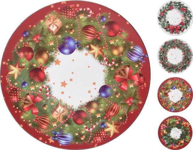 Podnos okrúhly 33 cm vianočný dizajn mix