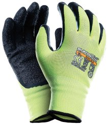 Ochranné rukavice SUPER TECH NYLEX, žltozelená priadza, latexová dlaň, veľkosť 9, VASKO