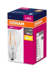 Ziarovka OSRAM® LED FIL 060 (ean9658) nem homályos, 7W / 827 E27 2700K érték CLASSIC A