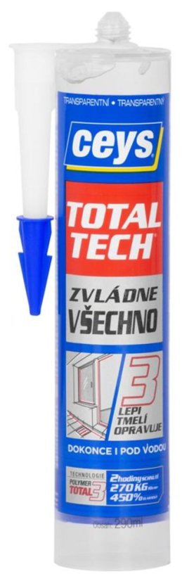 Ceys TOTAL TECH EXPRESS Kleber, 2in1 Dichtstoff, transparent, 290 ml