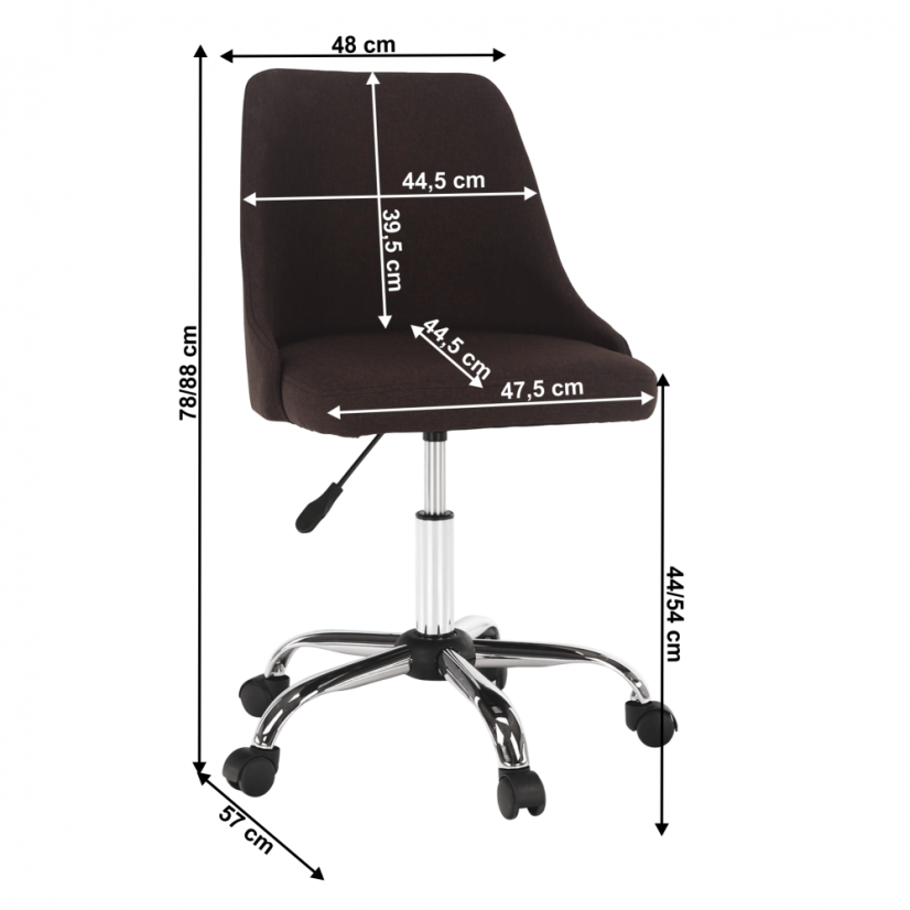 Bürostuhl, braun/chrom, EDIZ