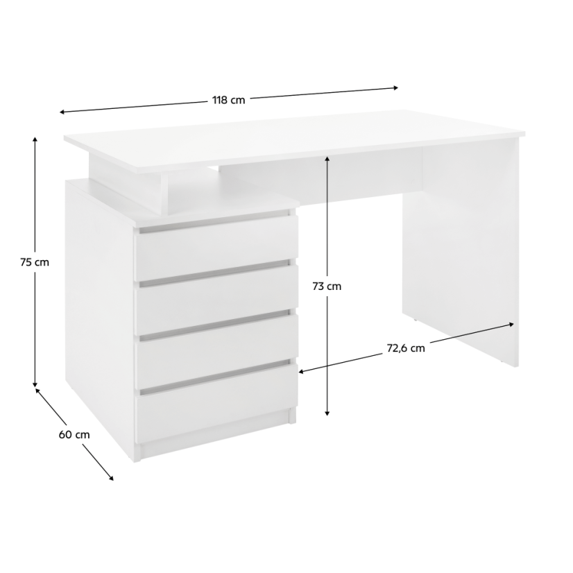 PC-Schreibtisch, weiß, HANY NEU