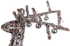MagicHome Weihnachtsdekoration, Weidenhirsch, Silber, 41x14x73 cm (akce)