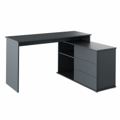 Univerzálny rohový PC stôl, grafit, TERINO