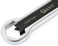 Verstellbarer Steckschlüssel - doppelseitig 5-15 mm/15-27 mm CrV, Gesamtlänge 24 cm, GEKO