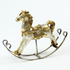 Figurka koń na biegunach 21x5,5x18 cm złota