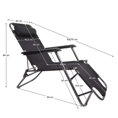 Gartenliegestuhl, schwarz, REGED