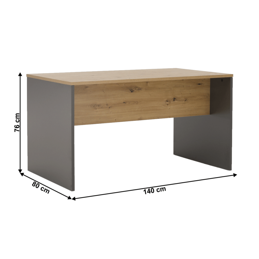 Schreibtisch, Graphit/Eiche Artisan, RIOMA NEW TYPE 11