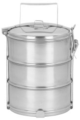 Škatla za malico MagicHome SS682, 3x1,2 lit., nerjaveče jeklo, Inox. 16x26 cm