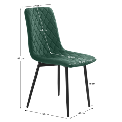 Jedilni stol, blago/kovina emerald Velvet, DAMIA TIP 2