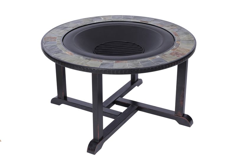 Strend Pro Grill Kamin, Metall, 4 Hocker, 105x75 cm