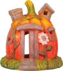 Dekorace MagicHome Nature, Dýně domeček, terakota, 16,2x15x15,5 cm