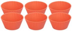 Forma MagicHome, na pečení, na cupcake, silikon, červená, set 6 ks, 6,5x6,5x3 cm