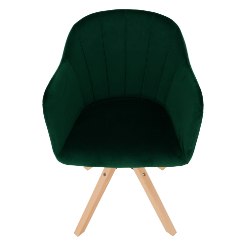 Okretna fotelja, baršunasta tkanina, smaragd/bukva, DALIO