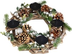 Veniec MagicHome Vianoce, adventný, prírodný, 30 cm