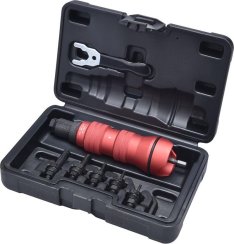 Nastavek za vrtanje Strend Pro Premium, 1/4";, M3 - M10, kovičenje, za matične zakovice, v kovčku