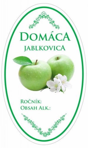 Flaschenaufkleber JABLKOVICA Home Greens. oval weiß, 16 Stück KLC-Etiketten