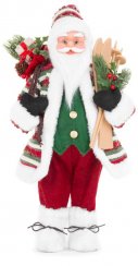 Dekorace MagicHome Vánoce, Santa s lyžemi, 80 cm