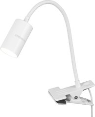 Lampa Strend Pro, stołowa, z klipsem do mocowania, Alu, biała, USB, 41 cm