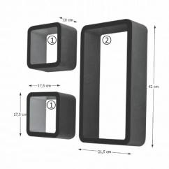 Regale, 3-tlg., schwarz, TRIX FY 7493