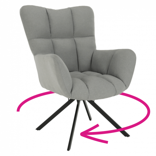 Dizajn okretna stolica, sivo/crna, KOMODO