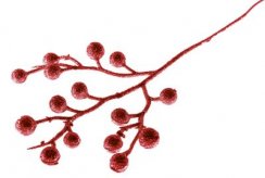 Větvička MagicHome Vánoce, GliBerries. červená, 28 cm, bal. 6 ks