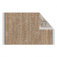 Oboustranný koberec, vzor/hnědá, 180x270, MADALA