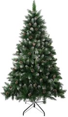 MagicHome Weihnachtsbaum Albero, Tanne, schneebedeckte Enden, mit Tannenzapfen, 180 cm