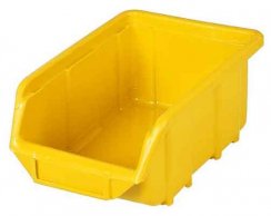 Zásobník plastový žlutý, délka 34,5 x šířka 24,4 x výška 15,5 cm