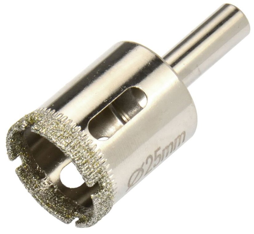Diamantbohrkrone Durchmesser 25 mm für Glas und Keramik, GEKO (akce)
