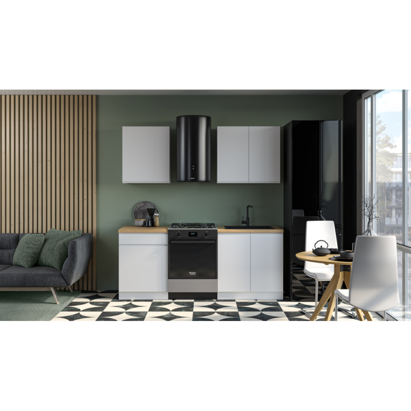 Oberschrank, Weiß/Weiß Extra Hochglanz, AURORA G60K