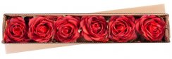 Flower MagicHome, trandafir, roșu, tulpină, dimensiune flori: 10 cm, lungime flori: 18 cm, bal. 6 buc