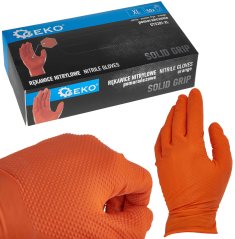 Nitrilhandschuhe orange, 50er Set, Größe XL, SOLID GRIP, GEKO