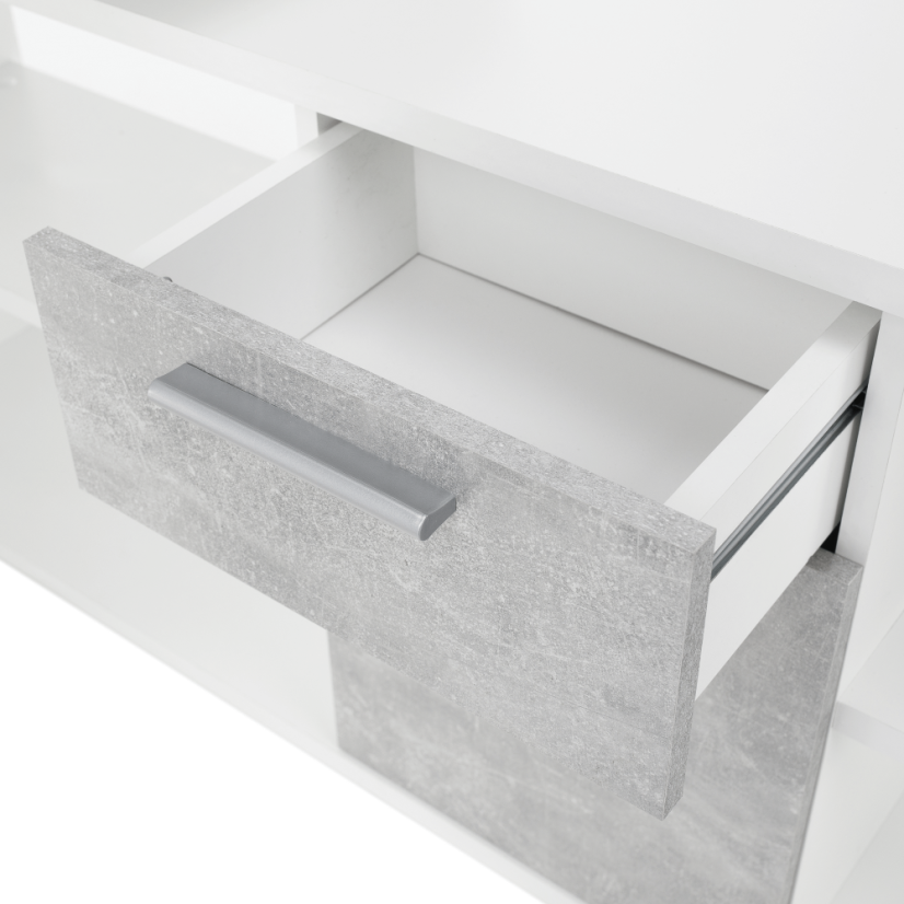 PC-Schreibtisch, Weiß/Beton, NOE NEU