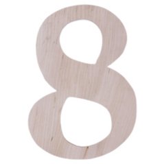 Hausnummer aus Holz, ca. 8 cm, 18 cm