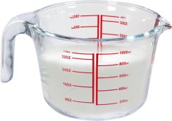 Odmerka MagicHome, sklenená, sklo, s výlevkou, 1000 ml