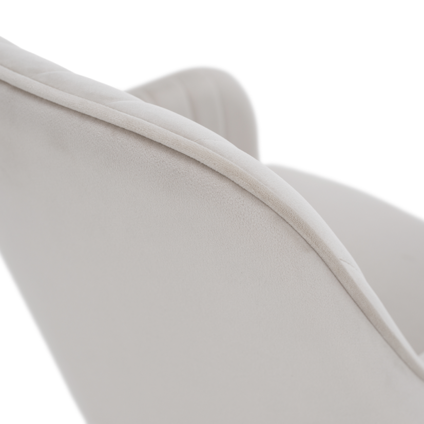 Designer-Sessel, beige Samtstoff, AURIL