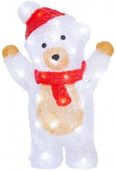 Dekorace MagicHome Vánoce, Medvěd, 30 LED, studená bílá, akryl, IP44, exteriér, 19x11,5x30 cm