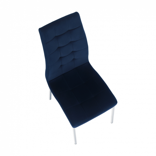 Jídelní židle, modrá Velvet látka/chrom, GERDA NEW
