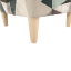 Krilni stol s taburejem, blago rjavo-zelen vzorec, ASTRID