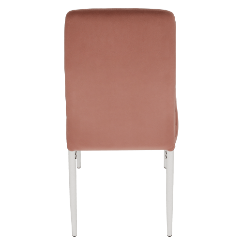 Stolica, ružičasta Velvet tkanina/bijeli metal, COLETA NOVA