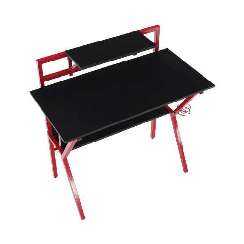 PC-Tisch/Gaming-Tisch, rot/schwarz, TABER