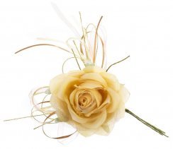 Květ MagicHome, růže, zlatá, stonek, velikost květu: 10 cm, délka květu: 18 cm, bal. 6 ks