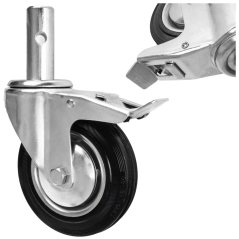 Roată pentru schele cu frână, 160 mm, capacitate de încărcare 125 kg, GEKO