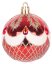 Bombki choinkowe MagicHome, 9 szt., czerwone z ornamentem, na choinkę, 6 cm