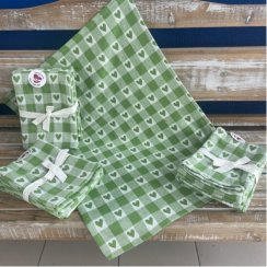 Kuhinjske brisače bombažno tkane Super soft zelene 3kos, 50x70cm, 270g/m2