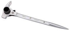 Lešenársky kľúč 19 x 22 mm s račňou a kladivom, XL-TOOLS (akce)