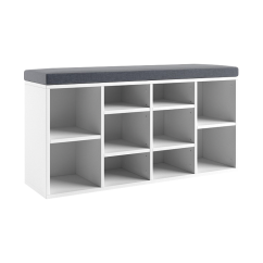 Schuhschrank mit Bank, weiß, LUSHKA